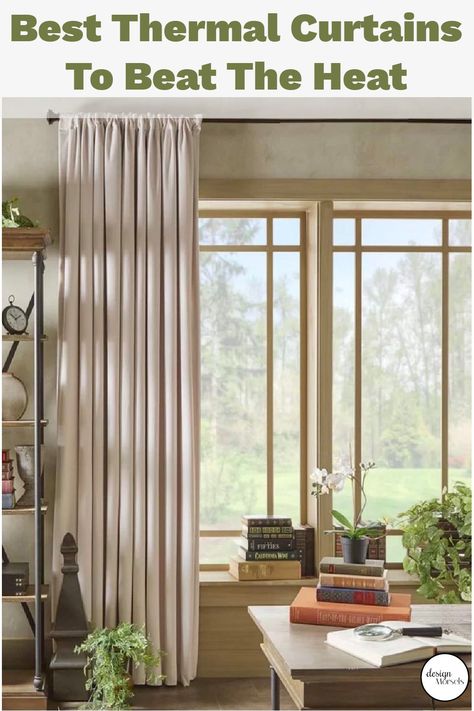 Do you have a room that really heats up in the summer? Thick thermal drapes can be a great way to keep the heat out. See what to look for before you buy. Summer Curtains Living Room, Sunroom Curtains, Long Curtains Living Room, Thermal Drapes, Summer Curtains, Insulated Drapes, Living Room Drapes, Dining Room Curtains, Window Tinting