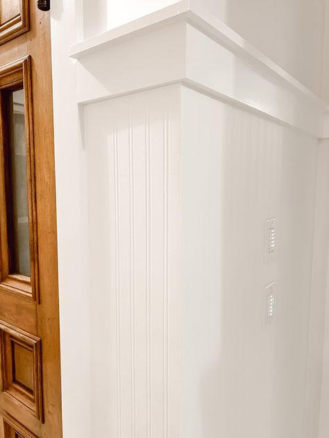 Bead Board Wallpaper in the Kitchen - Deb and Danelle Peel And Stick Bead Board, Beadboard With Wallpaper, White Beadboard Kitchen, Bead Board Wallpaper, Beadboard Kitchen, Beadboard Wallpaper, White Beadboard, Beadboard Wainscoting, Bead Board Walls