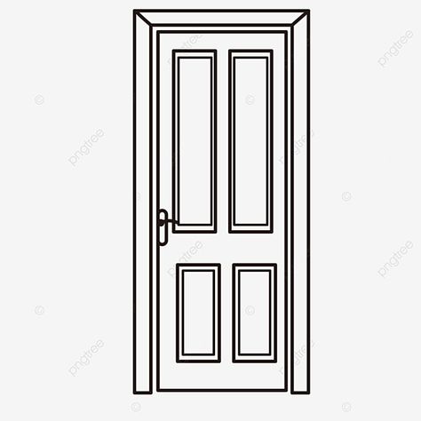 Door Black And White, Door Sketch, Door Drawing, Sketch Black And White, Black And White Clipart, Baby Cartoon Drawing, Lip Drawing, Door Black, Living Room Door