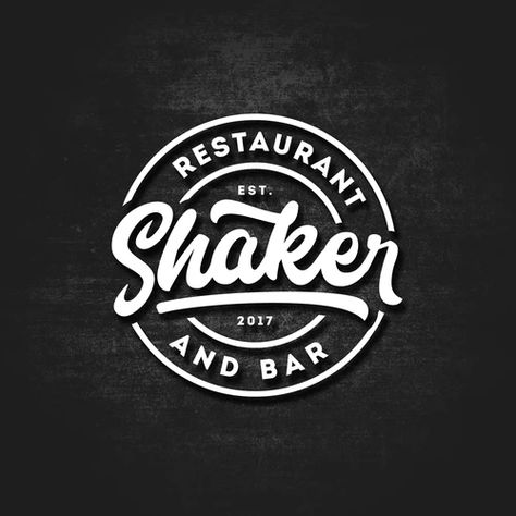 Logo design for Shaker Restaurant and Bar with bold typography text. Restaurant Logos, Modern Restaurant Design, Logos Vintage, Bar Logo, Restaurant Logo, Restaurant Menu Design, Cafe Logo, Restaurant Logo Design, Vintage Logo Design