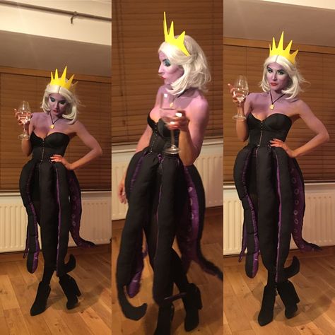 Group Mermaid Costume, Women’s Ursula Costume, Ursula Womens Costume, Diy Female Costumes, Ursula Human Costume, Womens Ursula Costume, Disney Witches Costumes, Disney Party Costumes, Plus Size Villian Costumes For Women