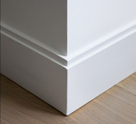 Stacked Baseboard Trim, Beveled Baseboard Trim, Modern Floor Molding, Modern Base Molding, Base Moulding Ideas, Base Cap Molding, Modern Baseboard Ideas, 8 Inch Baseboard Trim, Baseboard Trim Styles Modern