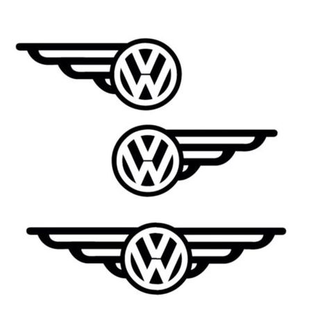 Vw Emblem, Vw Logo, Vw Ideas, Vw Art, Car Sticker Design, Skeleton Sticker, Draw Easy, Image Svg, Wings Logo