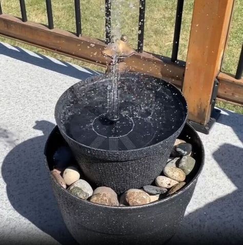 5 Simple Steps; How to Build a Stunning DIY Solar Water Fountain | Hometalk Washtub Fountain, Diy Solar Water Fountain, Garden Fountain Ideas, Hummingbird Fountain, Backyard Waterfalls, Solar Water Feature, Fountain Ideas, Diy Water Feature, Violet Garden