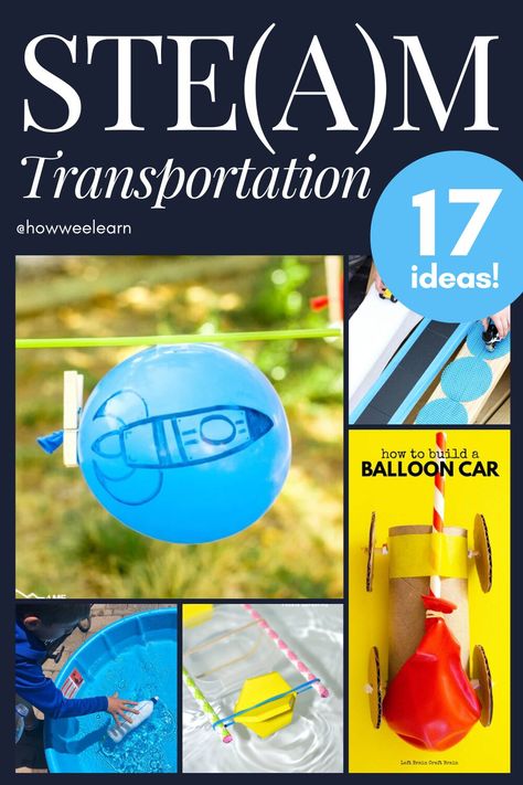 STEAM Transportation Activities: 17 Ideas! Transportation Science Experiments For Preschoolers, Transportation Physical Activities, Transportation Learning Activities, Transportation Stem Activities Preschool, Transportation Science Experiments, Science Transportation Activities, Transportation Science For Toddlers, Transportation Preschool Science, Transportation Stem Activities