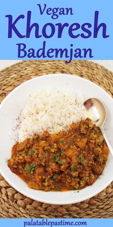 Khoresh Bademjan, Persian Eggplant, Eggplant Stew, Plant Based Foods, Friends Recipes, Persian Cuisine, Iranian Food, Healthy Comfort, Meatless Mondays