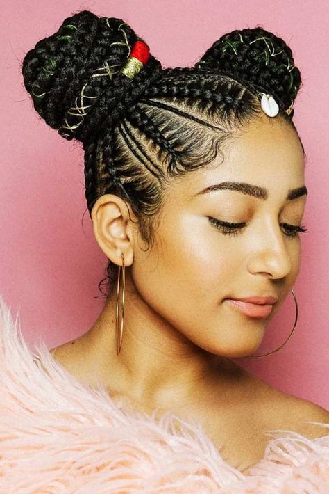 19 Stunning African Braids Hairstyle Ideas for Every Look - thepinkgoose.com Braided Space Buns, Cabello Afro Natural, Blonde Box Braids, Short Box Braids, Space Buns, Long Box Braids, Pelo Afro, Feed In Braid, Box Braids Styling