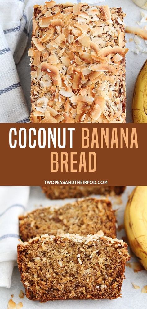 Perfect Banana Bread Recipe, Brown Bananas, Perfect Banana Bread, Coconut Banana Bread, Recipes With Yeast, Coconut Extract, Spring Recipe, Coconut Bread, Banana Coconut