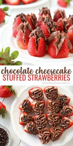 Cheesecake Filled Strawberries Recipe, Stuffed Strawberry Recipes, Chocolate Cheesecake Stuffed Strawberries, Stuff Strawberries Cheesecake, Chocolate Deviled Strawberries, Easy Desserts Valentines Day, Chocolate Cheesecake Strawberries, Chocolate Stuffed Strawberries, Cheesecake Filling For Strawberries