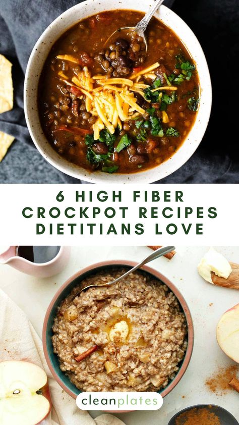 Fiber is essential for a healthy gut, and keeps you feeling full. Whip up high fiber meals easily, thanks to that kitchen hero, the crockpot. Gut Healthy Crockpot Recipes, Meal Prep For Healthy Gut, Healthy Fiber Recipes, Fiber Heavy Meals, High Fiber Healthy Recipes, High Fiber Slow Cooker Recipes, High Fiber Family Meals, High Fiber Dinners Easy, Hi Fiber Food