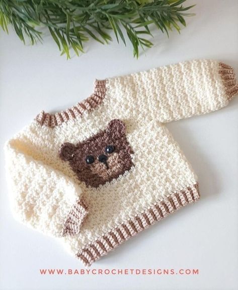 Crochet Toddler Sweater, Jaket Crochet, Jumper Crochet Pattern, Crochet Baby Clothes Boy, Crochet Baby Sweater Sets, Jumper Crochet, Boy Crochet Patterns, Crochet Baby Projects, Crochet Baby Costumes