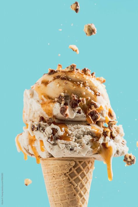 "Ice Cream Cone" by Stocksy Contributor "Nicolesy, Inc." - Stocksy Ice Cream Cone Photography, Ice Cream Photography, Ice Cream Poster, Gelato Ice Cream, Ice Scream, Cold Desserts, Baskin Robbins, Frozen Treats, Ice Cream Cone