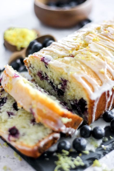 Blueberry Lemon Loaf, Dessert Loaf, Blueberry Loaf Cakes, Blueberry Bread Recipe, Lemon Blueberry Loaf, Lemon Loaf Recipe, Blueberry Pound Cake, Blueberry Loaf, Lemon Zucchini