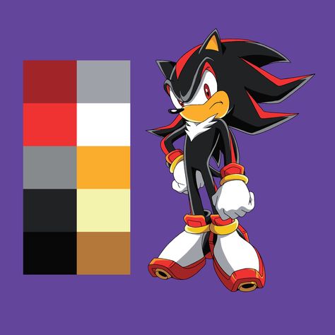 Shadow The Hedgehog Painting, Sonic Color Palette, Sonic Poses, Shadow Fanart, Sonic X Shadow Fanart, Sonic Drawing, Hedgehog Colors, Hedgehog Baby, Drawing Refrences