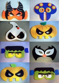 máscaras Antifaz Halloween, Halloween Barn, Veselý Halloween, Felt Masks, Dekorasi Halloween, Do Crafts, Masque Halloween, Mascaras Halloween, Crafts And Activities For Kids