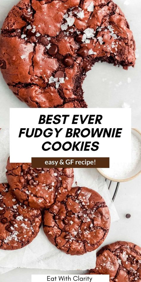 Gluten Free Brownie Cookies, Best Ever Brownies, Gluten Free Brownie, Best Gluten Free Cookies, Vegan Chocolate Cookies, Dairy Free Brownies, Grain Free Desserts, Cookies Gluten Free, Gluten Free Cookie Recipes