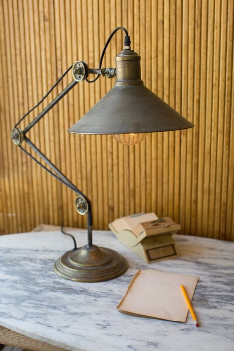 Modern Farmhouse Desk, Industrial Drafting Tables, Rustic Table Lamps, Industrial Desk Lamp, Modern Desk Lamp, Metal Table Lamp, Chic Table, Metal Desks, Task Lamps