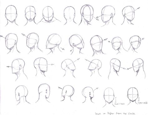 Head Angles by KCSteiner.deviantart.com on @DeviantArt Face Angles, Drawing Tutorial Face, Drawing Hair, Drawing Eyes, Drawing Heads, Anime Head, Painted Faces, 얼굴 그리기, Portraiture Drawing