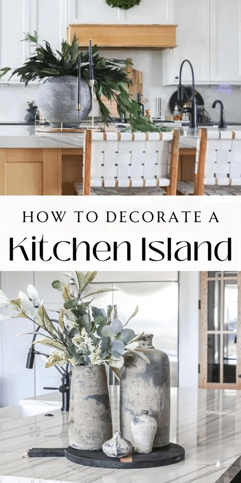 Effortless seasonal decorating for stunning kitchen island decor ideas. Embrace new decor for each change of the season. Island Bench Styling, Small Kitchen Island Decor, Island Centerpiece Ideas Kitchen, Island Kitchen Decor, Kitchen Island Centerpiece Ideas, Island Decor Kitchen, Kitchen Island Decor Centerpieces, Island Centerpiece Ideas, Island Decor Ideas