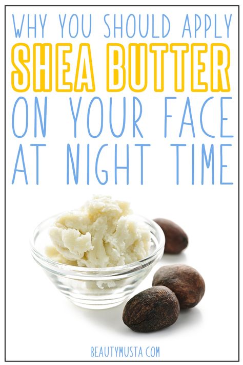 Does using shea butter on your face at night give you better results? Diy Facial Moisturizer, Natural Beauty Hacks, Carrier Oils For Skin, Shea Butter Face, Diy Face Cream, Shea Butter Recipes, Facial Recipe, Shea Butter Benefits, Overnight Face Mask