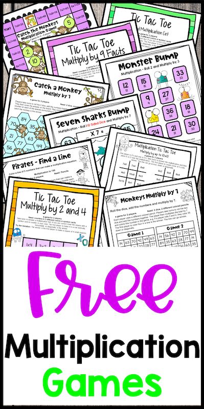 These free games for developing fact fluency are fun, engaging and NO PREP! Perfect for the kiddos and perfect for busy teachers! Download this collection of multiplication games for free. Math Multiplication Games Free Printable, 3rd Grade Math Fluency Games, Third Grade Math Games Free, Multiplication Fact Fluency Games, Grade 5 Math Games, Multiplication Games Free Printables, Multiplication Dice Game, Hands On Multiplication Activities, Multiplication Games 3rd