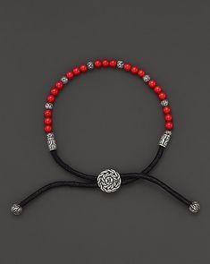 John Hardy Men's Sterling Silver Batu Bracelet with Reconstructed Coral Beads | Bloomingdale's Mens Accessories Necklace, Mens Accessories Bracelet, Coral Jewelry, John Hardy, Mens Beaded Bracelets, Mens Accessories Jewelry, Sterling Silver Mens, Coral Beads, Mens Accessories Fashion