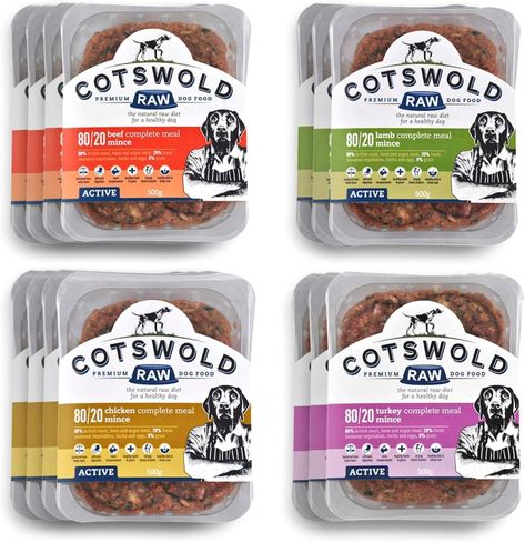 Cotswold RAW Active 80/20 Mince Adult Raw Dog Food, BARF Premium British Meat Raw Food for All Dogs, Frozen Dog Meal, Mixed Mince - 7kg Beef Kidney, Beef Tripe, Raw Pet Food, Raw Dog Food, Premium Dog Food, Frozen Dog, Fussy Eaters, Beef Bones, Raw Diet