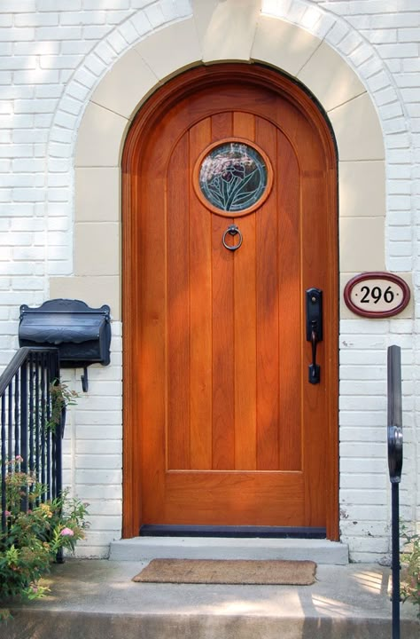 Wooden Arched Doors - Round Top & Curved Top Doors Arched Doors Exterior, Round Exterior Door, Front Door Curved Top, Doors With Round Windows, Curved Door Design, Round French Doors, Arch Entry Door, Wooden Arched Door, Round Top Front Door