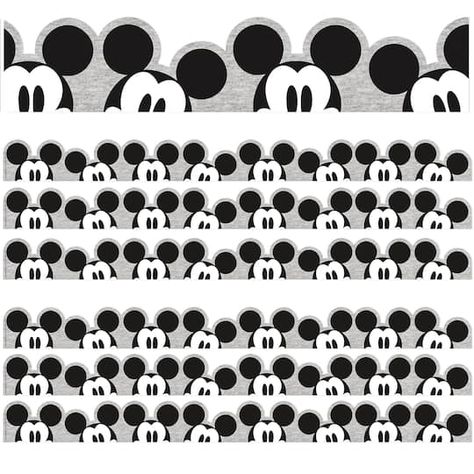 Eureka Mickey Mouse® Throwback Peeking Mickeys Extra Wide Deco Trim® Set Cloudy Background, Bulletin Borders, Bulletin Board Borders, Dry Erase Boards, Teaching Supplies, Teacher Supplies, Disney Party, Michael Store, Dry Erase Board