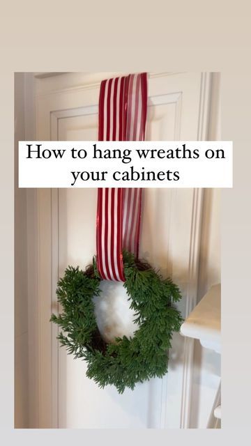 Wreath Hung On Wall, Wreath In Kitchen Above Stove, Christmas Wreath On Kitchen Cabinet Doors, Wreaths Kitchen Cabinets, Wreath On Cabinet Door Kitchen, Wreath Kitchen Cabinet, Wreaths For Cabinet Doors, Christmas Wreaths On Cabinets, Kitchen Cabinet Christmas Wreaths