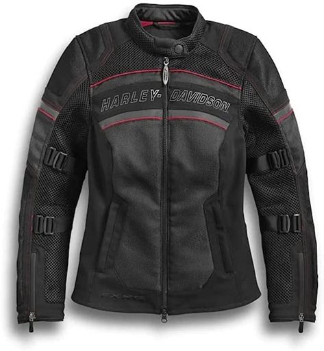 Womens Harley Davidson Mesh Riding Jacket Hip Release, Embossed Graphics, Motorbike Jackets, Heated Jacket, Riding Jacket, Harley Davidson Women, Body Armor, Mesh Sleeves, Women's Coats & Jackets