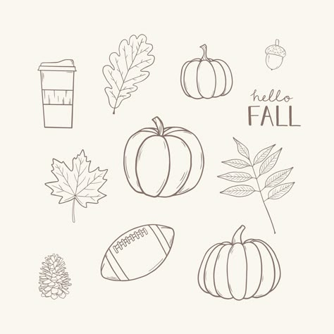 Fall Drawing Ideas Autumn Easy, Fall Easy Drawing Ideas, Easy Fall Doodles For Beginners, Easy Fall Leaves To Draw, Fall Whimsical Art, November Aesthetic Drawings, Fall Things To Draw Easy, Easy Fall Leaf Drawing, Fall Drawings Cute