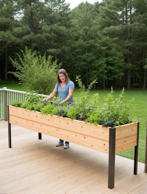 Self-Watering Eco-Stained Elevated Planter Raised Beds Box Outdoor Raised Planters, Elevated Planter Boxes Diy, High Garden Beds, Vegetable Planter Boxes, Elevated Planter, Elevated Planter Box, Home Garden Ideas, Raised Planter Boxes, Garden Boxes Raised