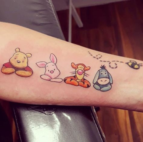 Whiney The Pooh Tattoos, Disney Tattoos Winnie The Pooh, Tigger And Pooh Tattoo, Cute Winnie The Pooh Tattoos, Winnie The Pooh And Tigger Tattoos, Winnie The Pooh Matching Tattoos, Whinney Pooh Tattoo, Winnie The Pooh Characters Tattoo, Winnie The Pooh And Friends Tattoo