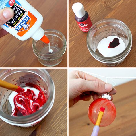 DIY Hacks: Glue + Food Coloring = Stained Glass! | Brit + Co. Diy Stained Glass Window, Diy Staining, Glue Art, Stained Glass Ornaments, Stained Glass Diy, Stained Glass Lamps, Stained Glass Crafts, Faux Stained Glass, Glue Crafts