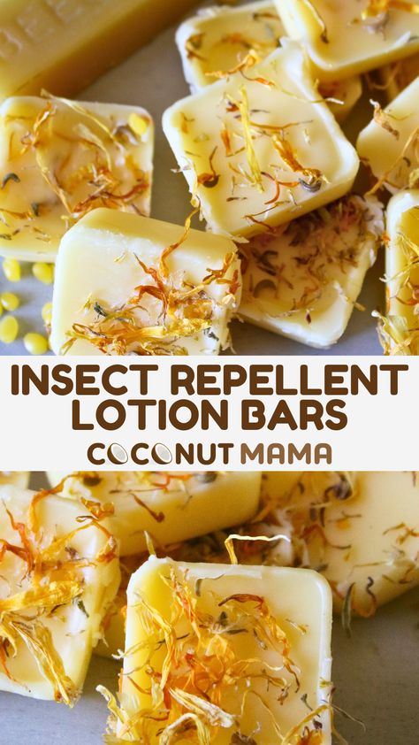 Keep bugs at bay with these DIY insect repellent lotion bars, made with natural ingredients and bug-repelling essential oils! Diy Insect Repellent, Bug Repellent Lotion, Easy Diy Lotion, Essential Oil Bug Repellent, Insect Repellent Homemade, Diy Bug Repellent, Diy Scrubs, Lotion Bars Diy, Lotion Bars Recipe