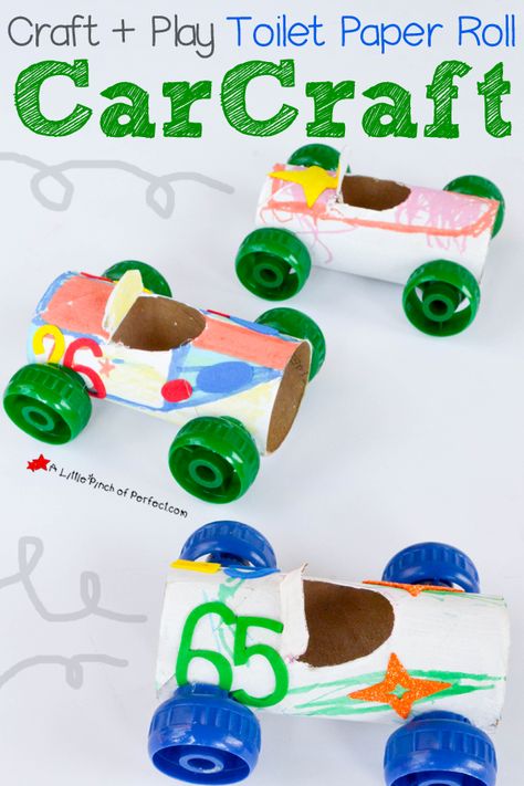 Toilet Paper Roll Car, Stem Camp, Transportation Crafts, Toilet Paper Crafts, Car Craft, Toilet Paper Roll Crafts, Paper Roll Crafts, Crafts For Kids To Make, Kool Aid