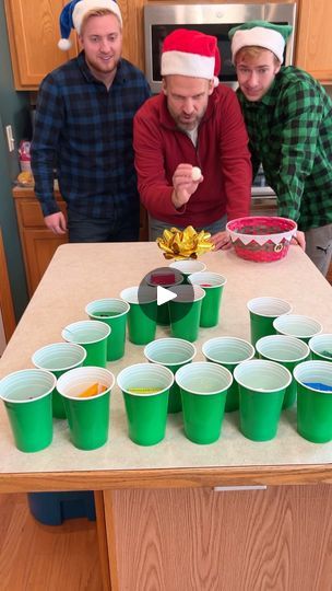 Christmas Family Games Funny, Christmas Cup Games For Family, Benson Brothers Christmas Games, Benson Family Games, Christmas Ball Game, Christmas Games For Family With Prizes, Funny Family Games, Christmas Activities For Adults, Bounce Game