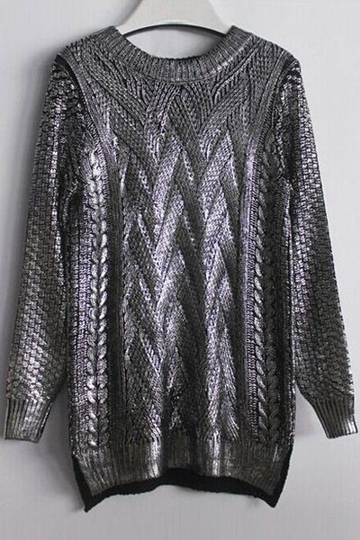 High-Low Hem Sparkle and Glitter Sweater Glitter Sweater, Sequin Fashion, Womens Jumpers, Sparkle Sweater, Jumper Outfit, Collars For Women, Brunch Outfit, Solid Clothes, Knitted Pullover Sweaters