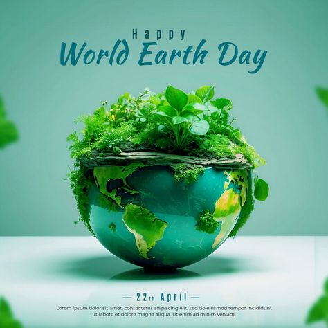 Earth Awareness, Qatar National Day, About Earth, World Earth Day, Banner Template Design, Social Media Banner, Happy Birthday Greetings, Psd Free Download, Post Design