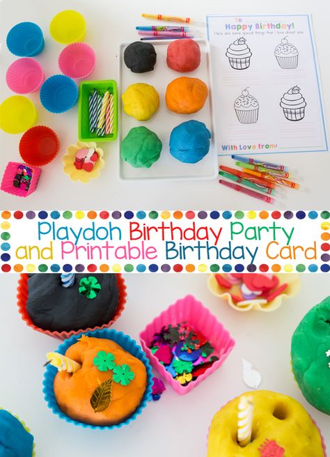 Looking for birthday themed play dough kids activities? Try this colorful playdoh birthday party cupcakes with homemade recipe. The candles and colors really draw toddlers, preschoolers and even older kids in. The printable birthday card included in this activity is also a birthday coloring page! You can also make this a playdoh birthday party station! via @funwithmama Play Doh Party, Play Doh Activities, Playdough Party, Preschool Birthday, Party Stations, Party Cupcakes, Birthday Coloring Pages, Birthday Activities, Birthday Party Crafts