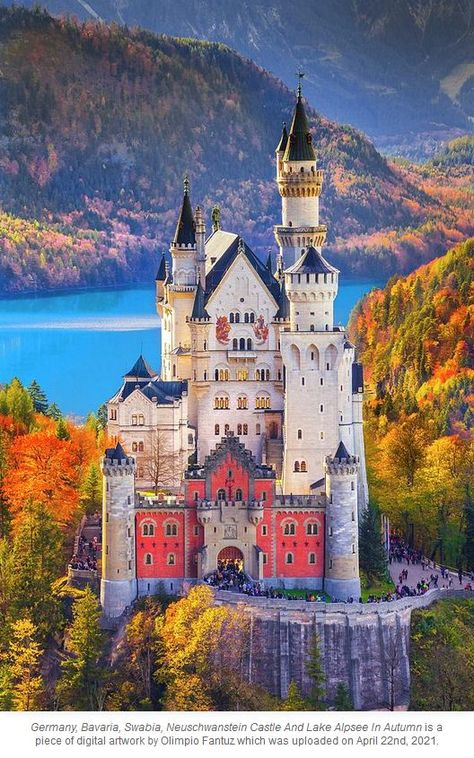 Castle Bavaria, Castles To Visit, Disneyland Castle, Zermatt Switzerland, Beach Sunset Wallpaper, Famous Castles, Vacation Photography, European Castles, Watercolor Architecture