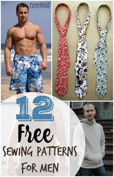 12 Free Sewing Patterns for Men- Looking for sewing patterns for men? Here are some great free sewing patterns that include men's clothing and accessories. Sewing Patterns For Men, Sewing Men, Mens Sewing Patterns, Diy Gifts For Men, Trendy Sewing Patterns, Sewing Machine Feet, Free Sewing Patterns, Sew Ins, Trendy Sewing