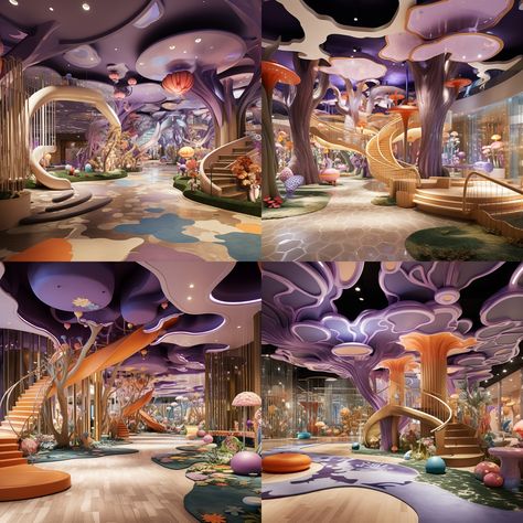 We're commissioning the design of an indoor playground inspired by the iconic "Alice in Wonderland" theme, covering an area of 2,000 square meters. Embrace the whimsical, fantastical, and adventurous elements of the story, creating a magical ambiance that will captivate both children and adults. Here are the specific elements we'd like you to incorporate: Mischievous Castle: Craft a structure reminiscent of scenes like the Queen's castle, the Mad Hatter Adult Playground Design, Alice In Wonderland Architecture, Alice In Wonderland Interior Design, Alice In Wonderland Playground, Elements Of The Story, Indoor Playground Business Design, Indoor Amusement Park Design, Commercial Indoor Playground Design, Alice In Wonderland Bedroom