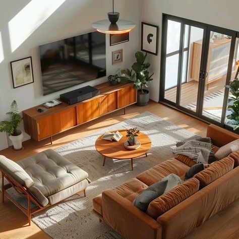 Mid Century Tv Set Up, Modern Mid Century Living Room Decor, Coffee Chairs Design Living Rooms, Mid Century Modern New York Apartment, Eclectic Living Room White Couch, Inspirational Interior Design, Records In Living Room, Retro Lounge Room Ideas, Midcentury Modern Inspiration