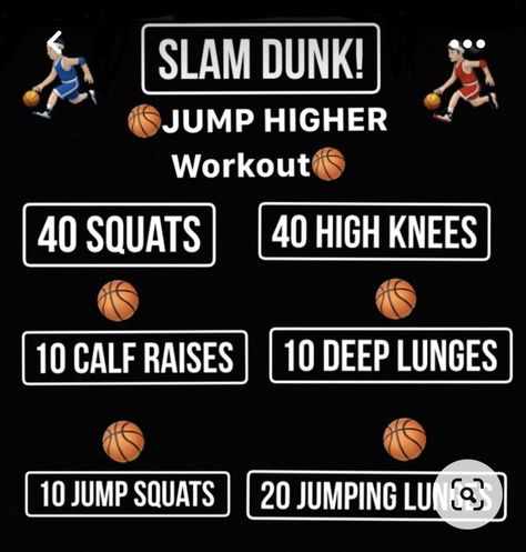 Exercises To Jump Higher Basketball, Higher Jump Workout, Exercise To Jump Higher, Higher Jump Exercises, Jump Higher Workout Basketball, Basketball Strength Workout, How To Jump Higher For Basketball, Vertical Jump Workout Basketball, At Home Basketball Workouts