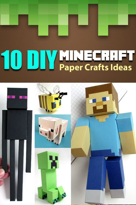 How to make Minecraft Steve, Creeper, Pig, Bee, Zombie, Enderman, Wolf, Iron Golem, Axolotl, Chest. Discover COOL Minecraft papercrafts 😀 Minecraft Cardboard Crafts Diy, Minecraft Classroom Ideas, Minecraft Papercraft Printables, Minecraft Crafts For Kids, Diy Minecraft Gifts, Minecraft Paper Craft, Minecraft Classroom, Minecraft 6, Minecraft Creatures