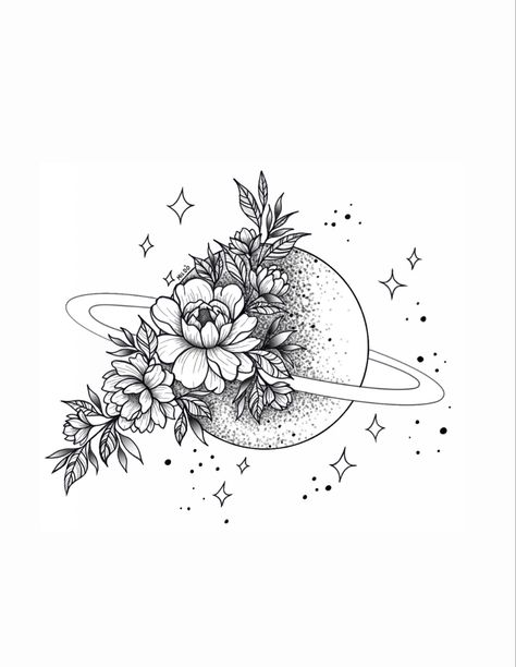 Sparrow Tattoo Design, Cupcake Tattoos, Saturn Tattoo, Planet Tattoos, Star Tattoo Designs, Witch Tattoo, Cute Tiny Tattoos, Peonies Tattoo, Space Tattoo