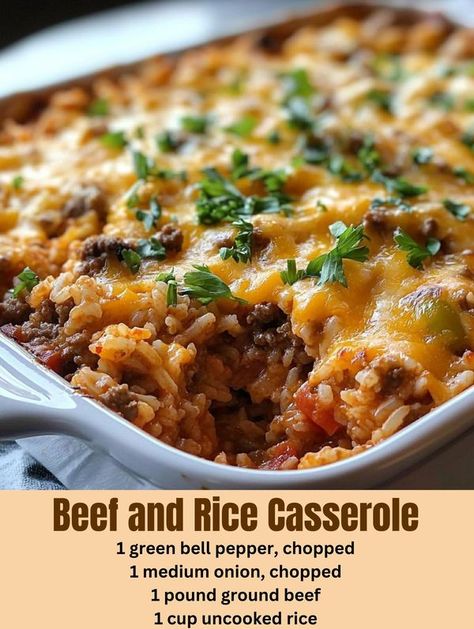 Tasty Recipes - So delish! We rated this 5 stars after... Beef And Rice Casserole, Northern Beans, Great Northern Beans, Beef And Rice, Big Hug, Rice Casserole, Tasty Recipes, Ground Beef Recipes, Weeknight Dinner