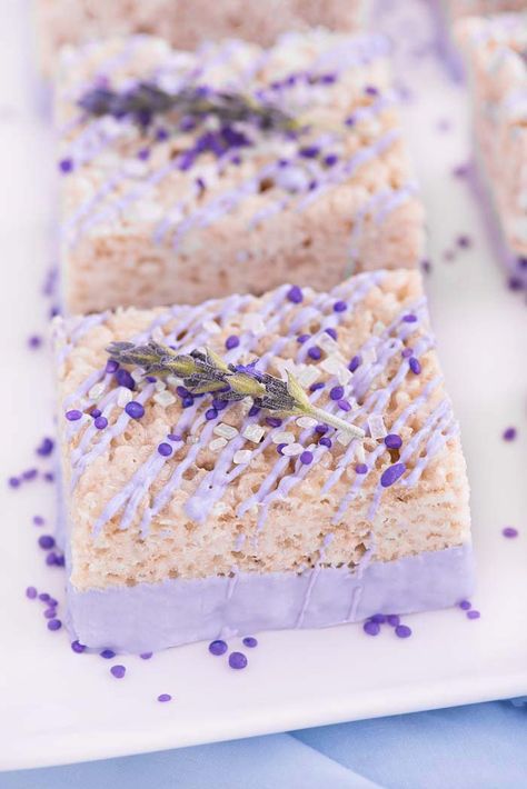 Butterfly Treats, Lavender Rice, Lavender Dessert, Purple Desserts, Lavender Baby Showers, Lavender Butterfly, Krispy Treats, Shower Desserts, Rice Krispy